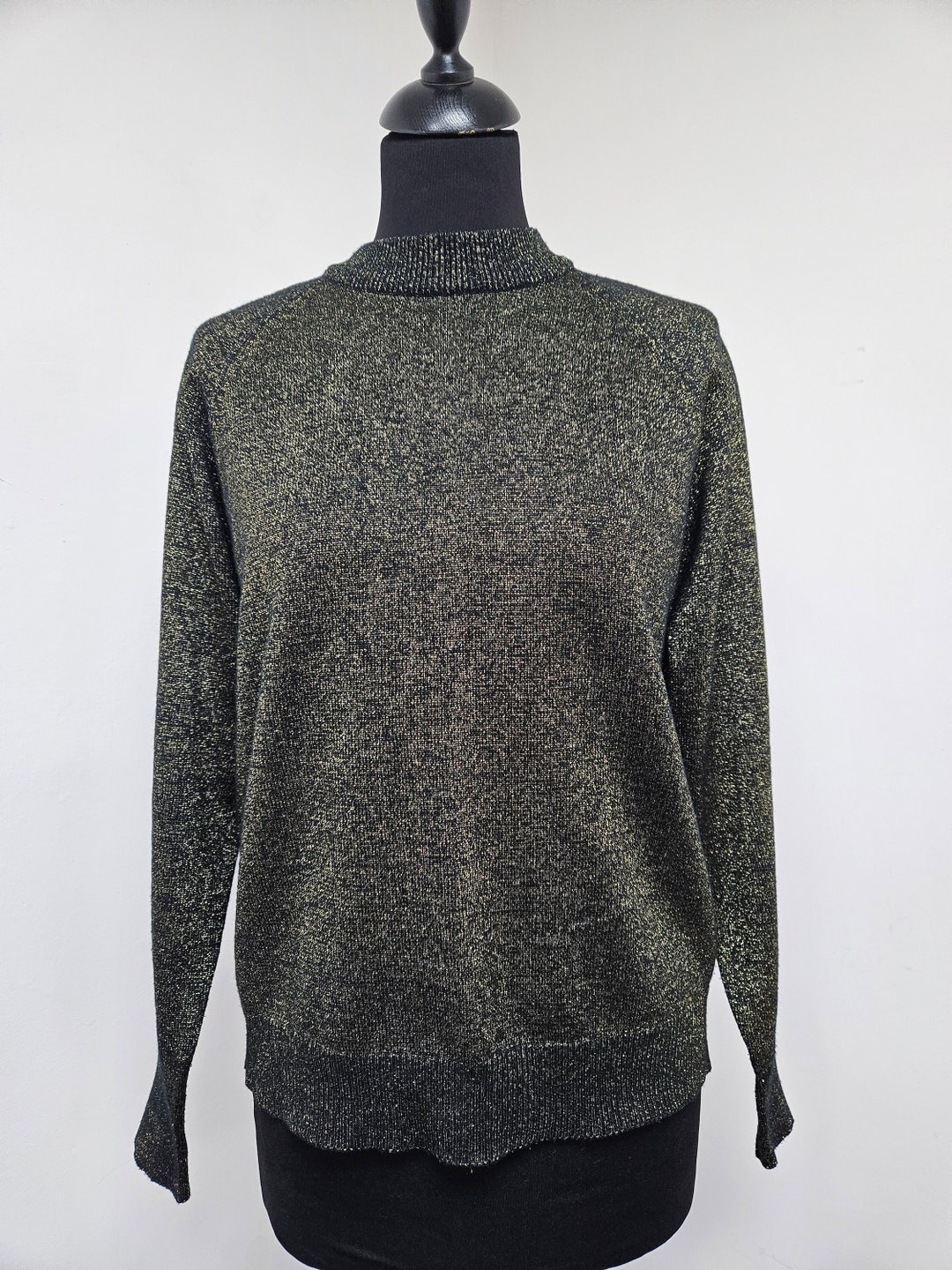 Vintage Lurex Thread Pattern Jumper - L