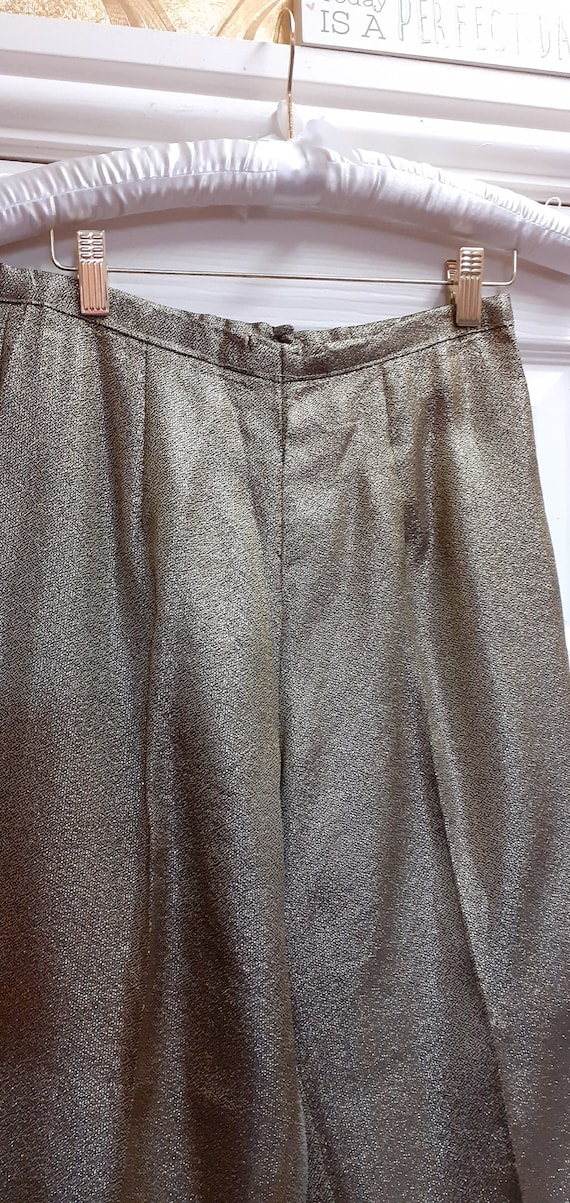 1950's Gold Lame' Capri Pants - image 2