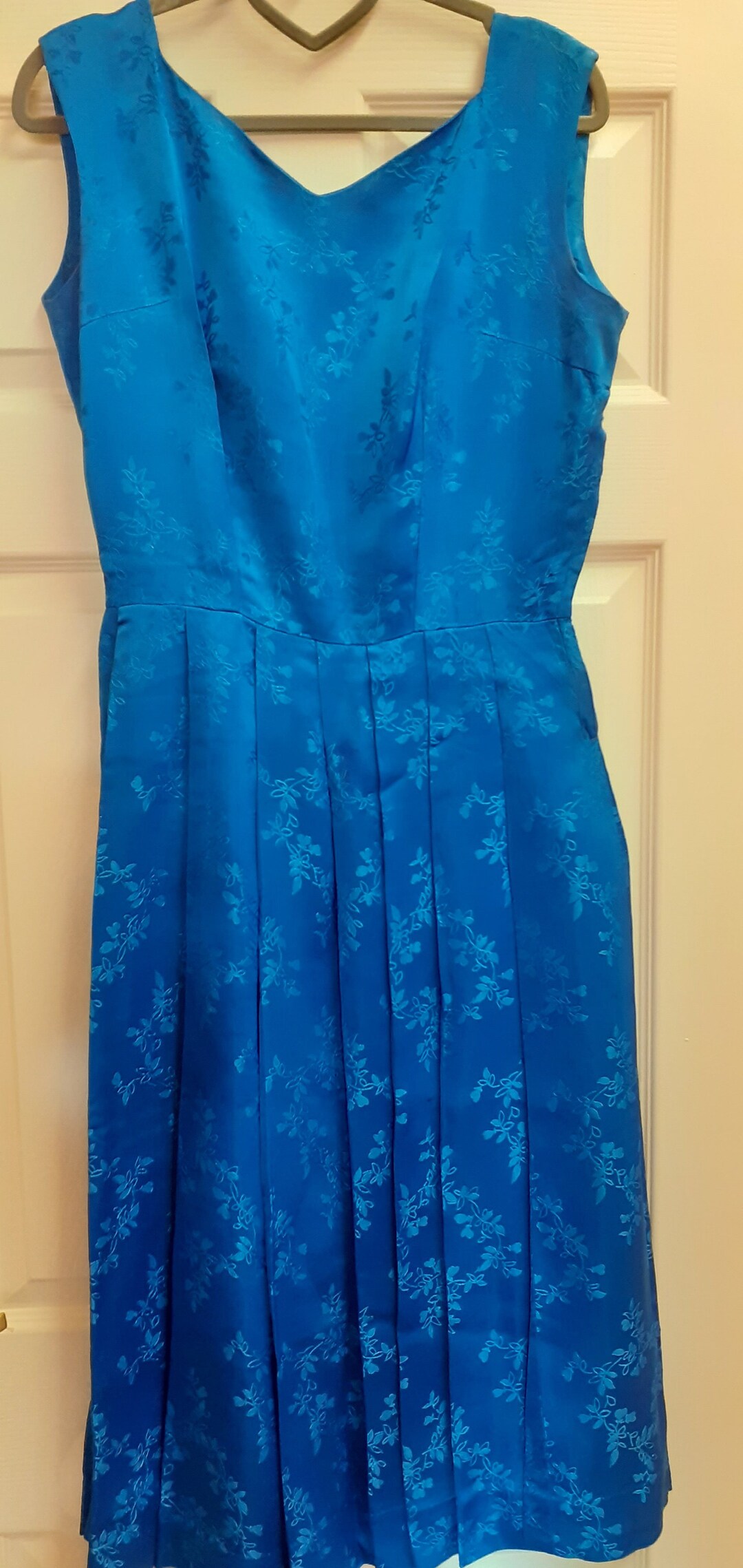 Vintage 1950s Yellow Brocade Princess Dress