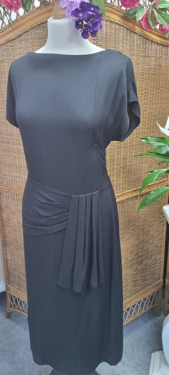 1940'S STYLE BLACK DRESS - image 2