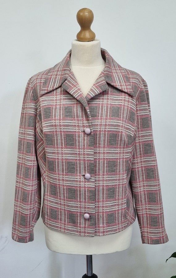 1960's Pink Check Jacket XL Volup Size Etsy