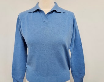 1960's Vintage petrol blue jumper