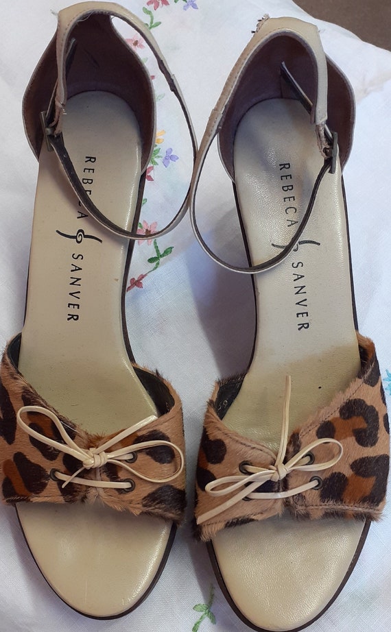 1950's Style Leopard Print Sandals - image 1