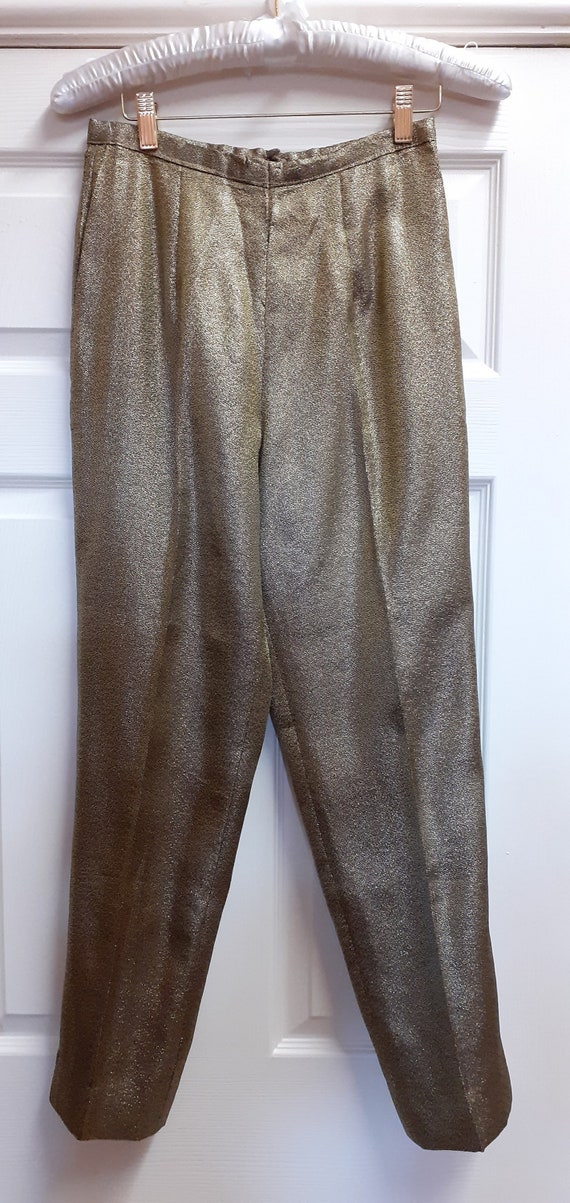 1950's Gold Lame' Capri Pants - image 1