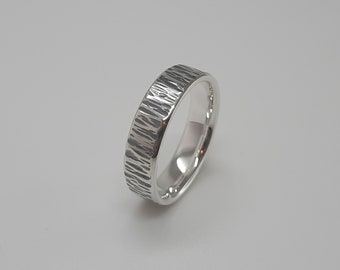 Sterling zilveren ring, trouwring, handgemaakte unieke sieraden