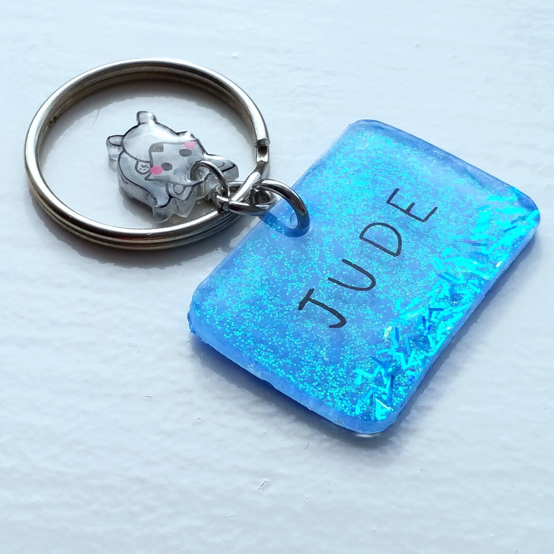 Personalised Name Key ring Cute Glitter Keychain Custom Etsy