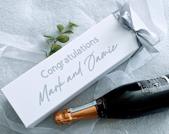 Personalised White Champagne/Wine Gift Box