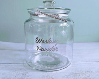 Large Glass Storage Jar with lid and Custom Label 1.9L
