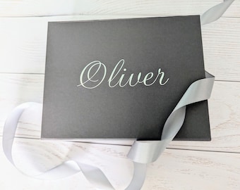 Personalised Matt Grey Medium Gift Box