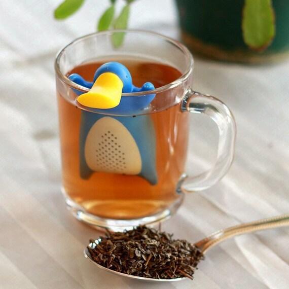 Emily Creative Cute Platypus Shape Tea Strainer Interesting Silicone Tea Infuser gray