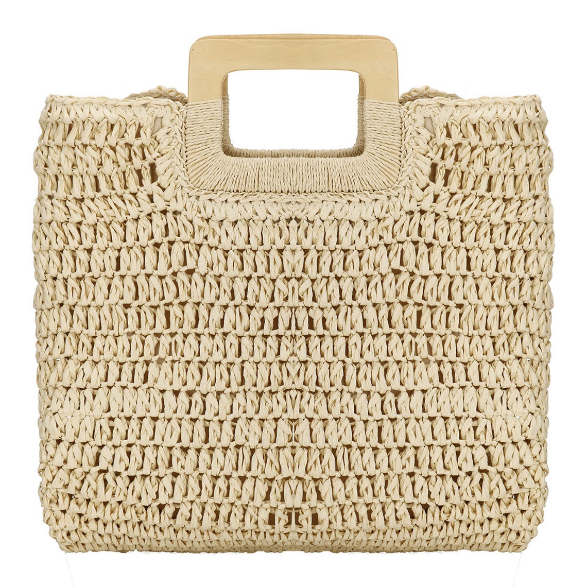 Rattan large woven tote bag Etsy