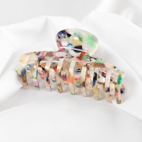 Hair Claw Clip - Large resin hair claw clip. Multi color Acetate resin
