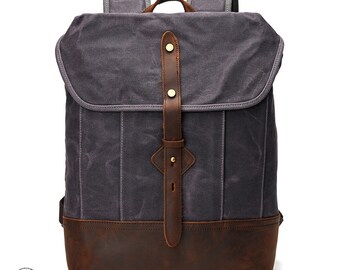 Backpack - Top quality Large Canvas & Leather backpack