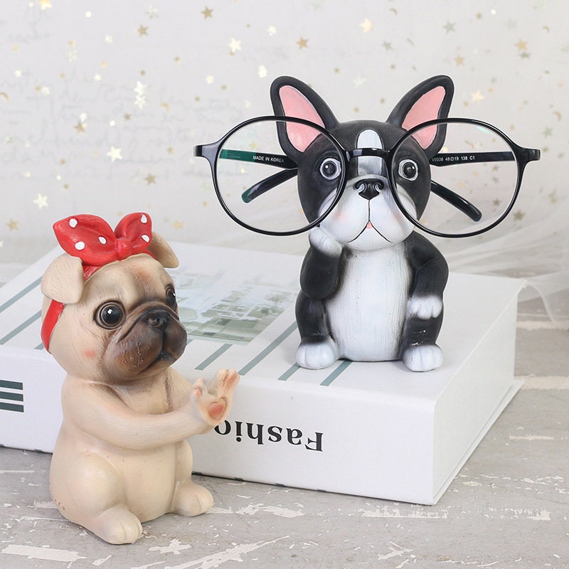  NEWDEZHI Creative Animal Glasses Holder, Wooden Eyeglass Holder,  Cute Pet Glasses Stand for kids, Handmade Carving Sunglasses Display Rack  Home Office Desk Decor Gift (yorkie) : Home & Kitchen