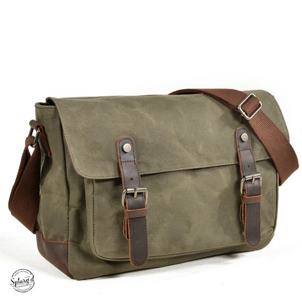 Canvas Messenger Bag - Canvas military messenger bag