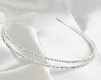 Wedding hair accessories - Headband with Rhinestones, double layer