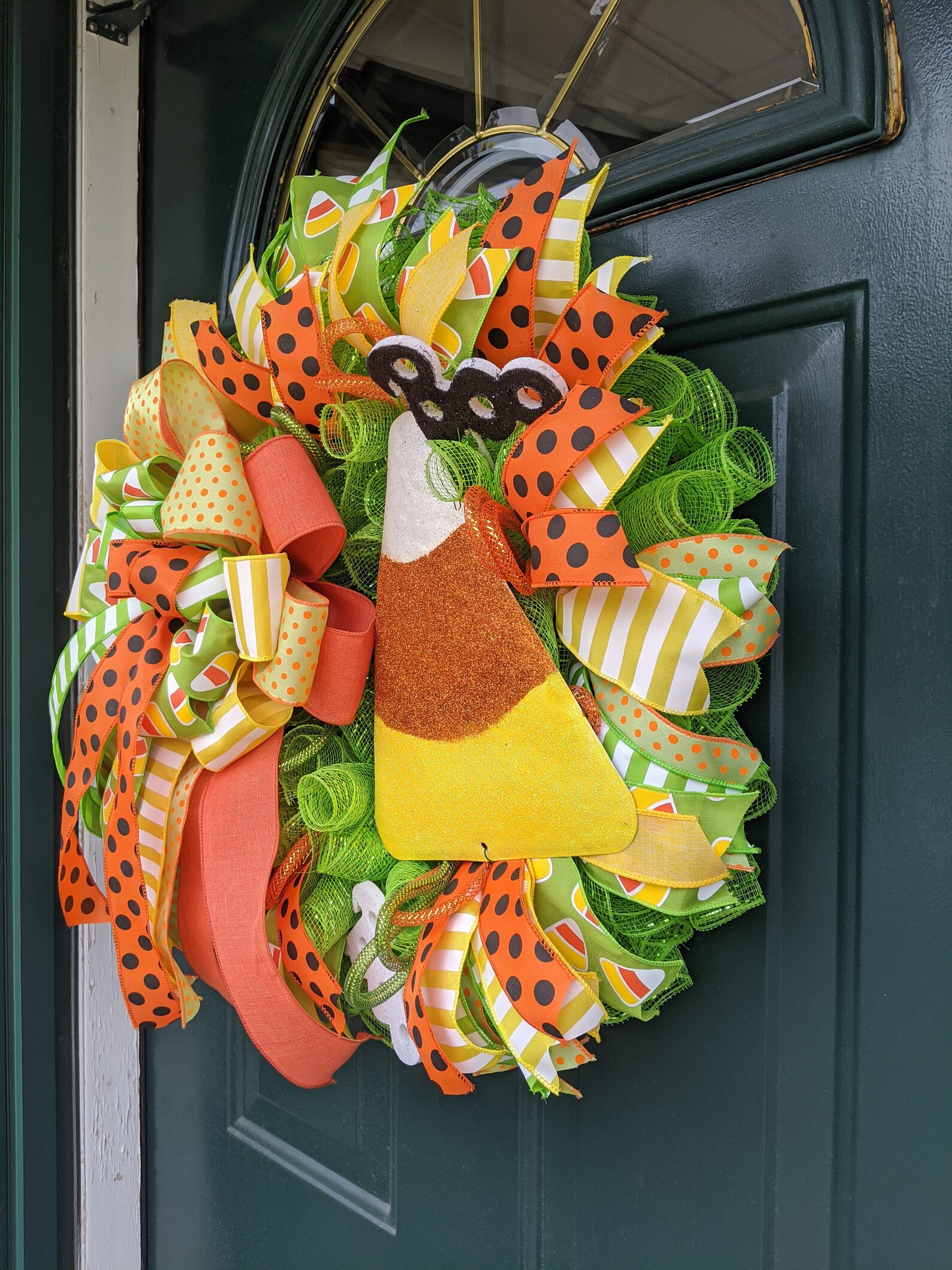 Halloween Wreath Front Door Wreath Handmade Wreath Candy Etsy