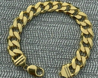 7.6" inches 3D Mens Bracelet 18k Gold Plated 7.6" inches 3D Mens Bracelet 18k Gold Plated