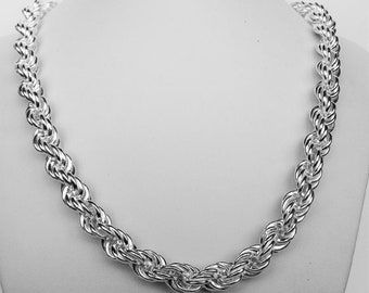 Sterling Silver 10mm Double Initial Hawaiian Pendant with Hand Carved Heart Rope Chain is included