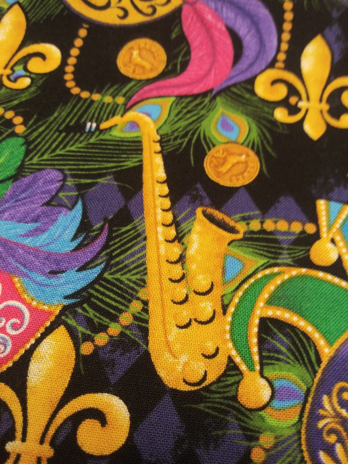 Fabric by the Yard Mardi Gras 100 Cotton Etsy