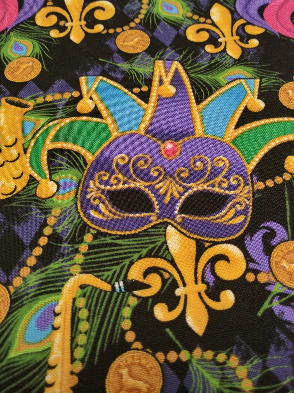 Fabric by the Yard Mardi Gras 100 Cotton Etsy