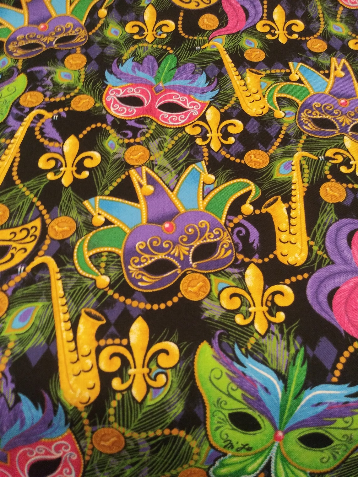 mardi gras fabric table cloth