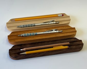 Handcrafted Wooden Pencil Tray: Minimalist Desk Organizer