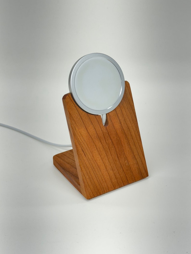 Cherry iPhone MagSafe Stand Display Phone Holder Wood Handmade