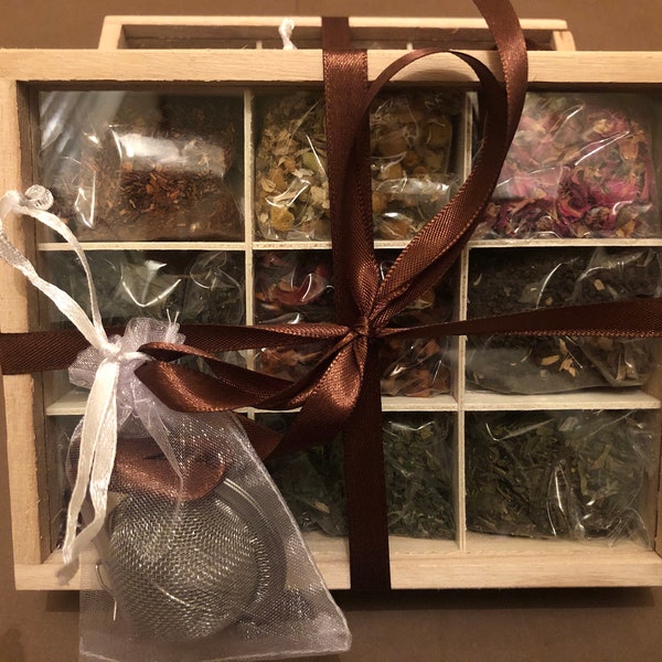 Coffret tisane et infuseur | Coffret cadeau | Ensemble de dégustation de thé | Ensemble de tisanes | Cadeaux pour elle | Cadeaux pour lui | Cadeaux de noël