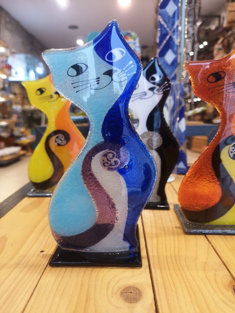 Fused Glass Cat // Fusing Glass Cat Etsy UK