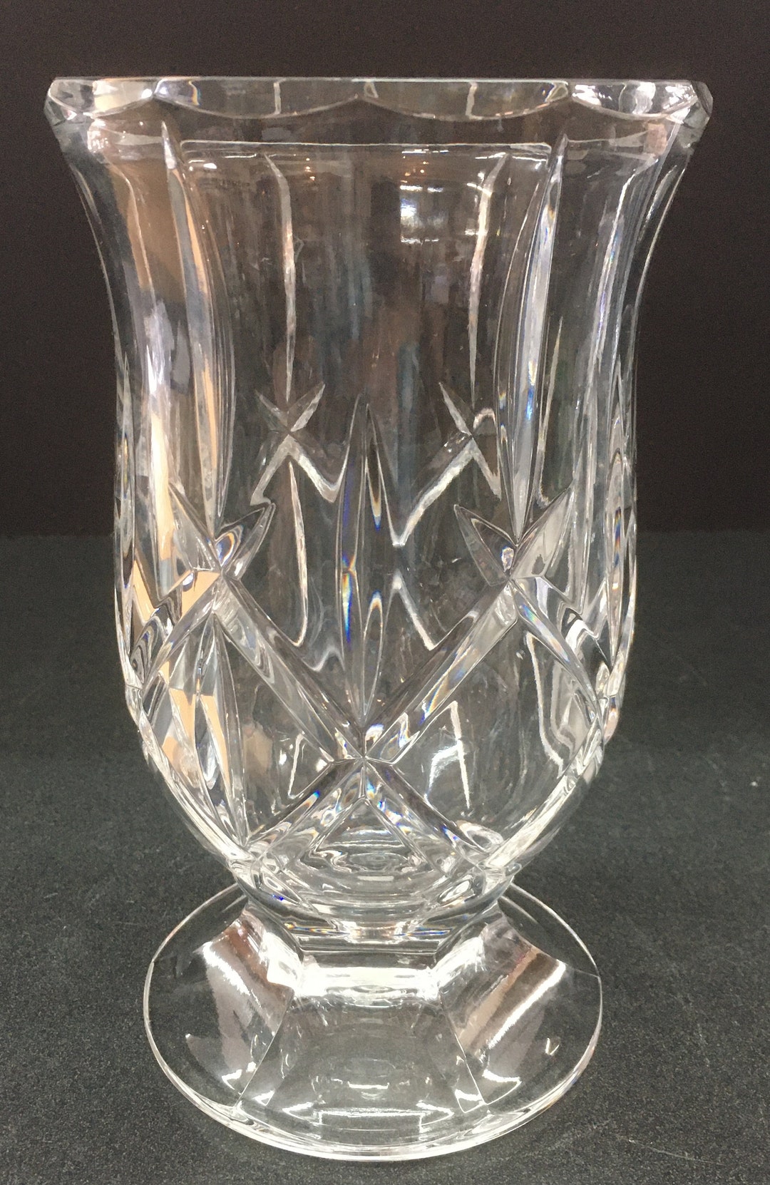 Gorham Lady Anne Crystal Hurricane Vase Etsy