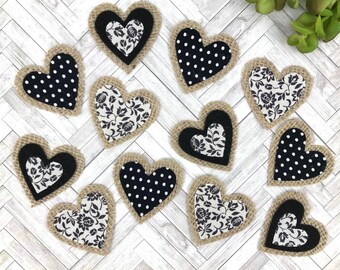 Burlap Heart Sticker Variety Pack Burlap Gifts Rustic Gifts for Mom Scrapbook Stickers Summer Stickers Gingham Stickers Cottagecore