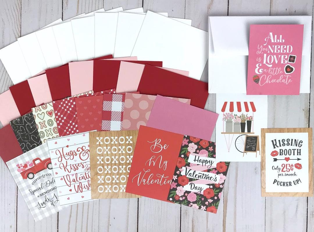 Valentine Card Making Kit for Adults DIY Valentines Kit Etsy UK