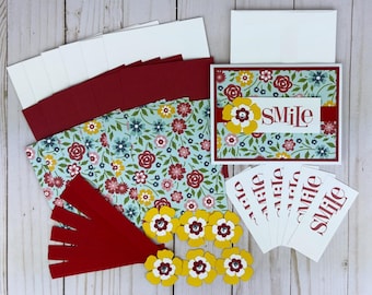 Floral Card Making Kit for Adults to DIY 6 Greeting Cards, Card Making Supplies for DIY Card Kit to Make Your Own Cards for Beginners Easy