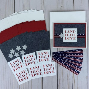 4th of July Card Making Kit for Adults, Handmade Card Kits, DIY Card Kit, Easy DIY Craft, Patriotic Craft Kit for Seniors, Cardmaking Kit