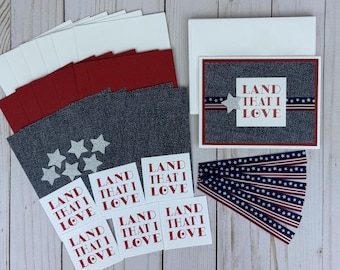 4th of July Card Making Kit for Adults, Handmade Card Kits, DIY Card Kit, Easy DIY Craft, Patriotic Craft Kit for Seniors, Cardmaking Kit