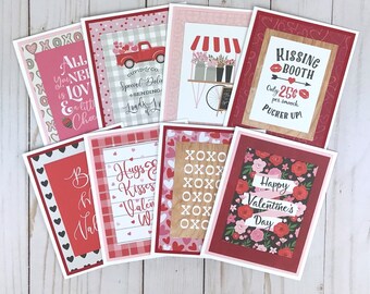 Valentine Cards Set, Happy Valentines Day Cards, Blank Valentine Cards, Valentine Note Cards, Valentines Day Cards Pack, Handmade Valentines