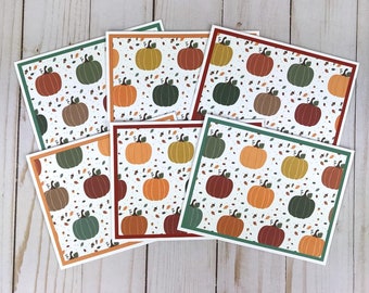 Harvest Pumpkin Note Cards, Fall Card Set, Autumn Greeting Cards, Thanksgiving Card, Fall Thank You Cards, Rustic Autumn Cards, Fall Hostess