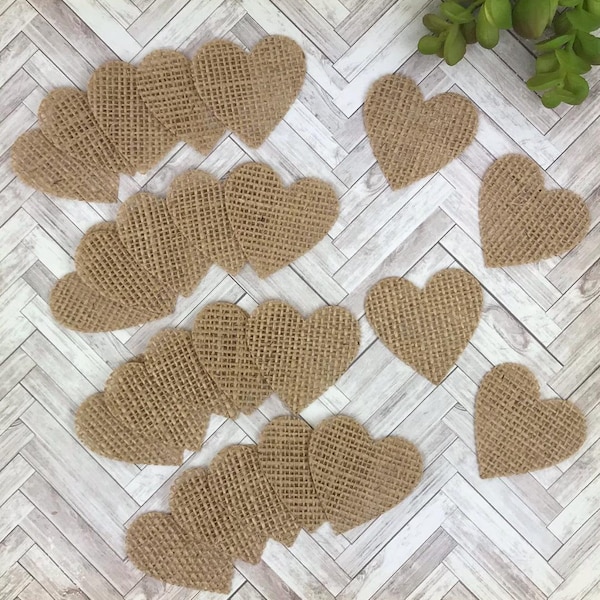 Wreath Accents, Fabric Hearts, Decorations for Wreaths, Banner Die Cuts, Garland Accent, Rustic and Primitive, Burlap Supply Jute Decoration