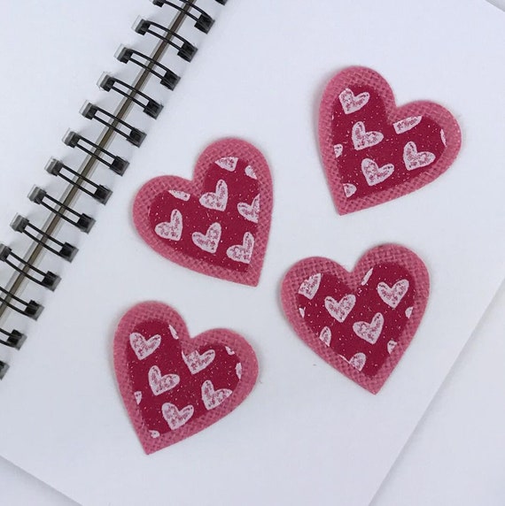 Pink Heart Stickers, Scrapbook Stickers, Burlap Decorations, Card