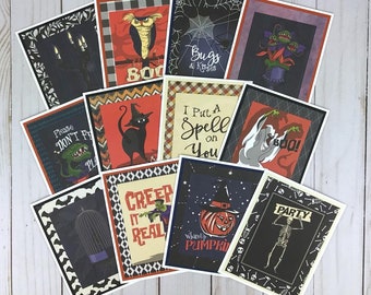 Halloween Cards Set, Halloween Cards for Kids, Happy Halloween Cards, Halloween Greeting Cards Pack, Blank Note Cards, Fun Halloween Cards