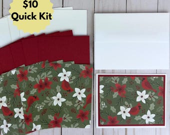 Cardinal Christmas Card Making Kit for Adults to DIY Holiday Cards: Easy Beginner Papercraft Kit to Make Your Own Greeting Cards for Friends