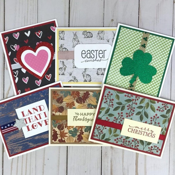 Cards for a Year Variety Pack, Holiday Greeting Cards Set, All Season Stationery Set, Assorted Note Cards, Holiday Card Bundle, Set of 6