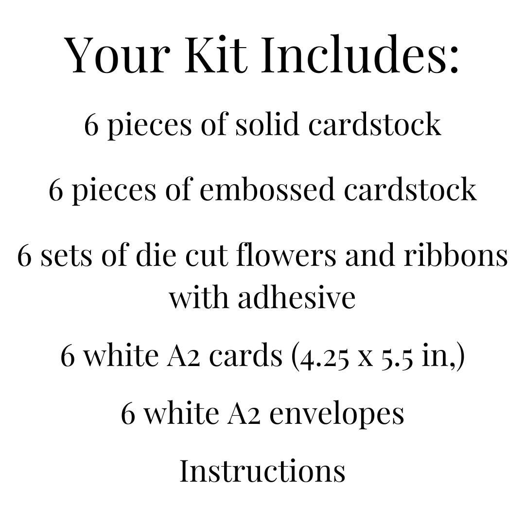 Blue and White Floral Card Making Kit for Adults to DIY 6 Greeting ...