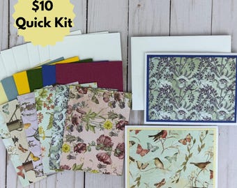 Botanical Card Making Kit for Adults to DIY 6 Greeting Cards, Basic Card Making Supplies Craft Kit to Make Your Own Cards for Beginners Easy
