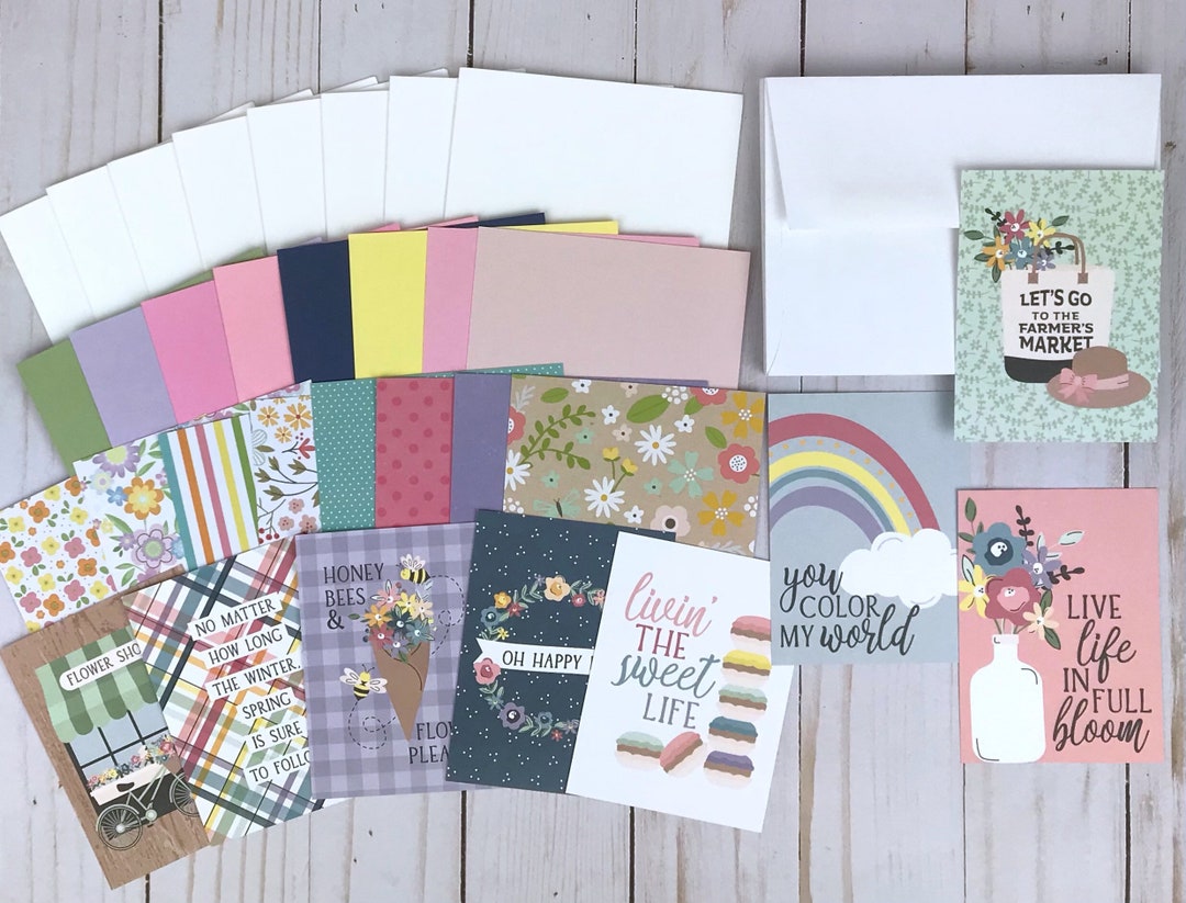 Spring Card Craft Kit, DIY Card Kit, Card Making Kits for Adults, Handmade Card Kit, Easy DIY