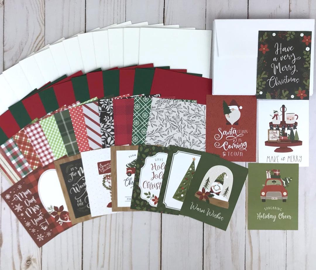 Christmas Card Making Kit for Adults, Gnome Card Kit, DIY Christmas