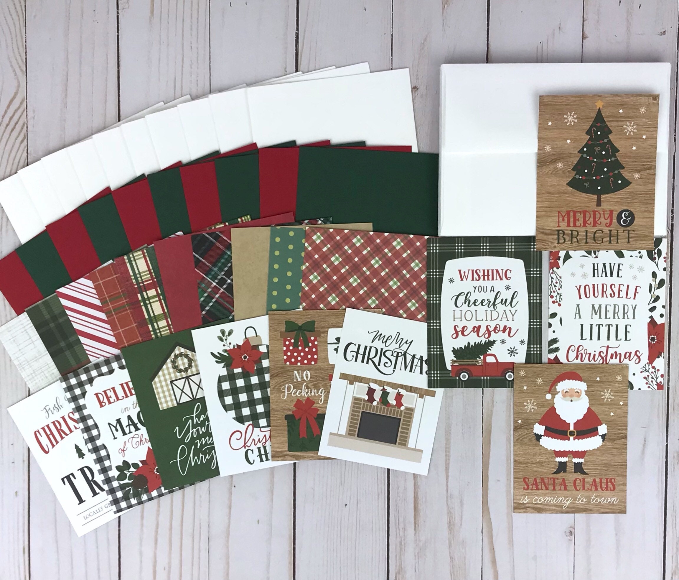 Card Making Kits DIY Handmade Greeting Card Kits for Kids, Christmas Card Folded Cards and Matching Envelopes Thank You Card Art Crafts Crafty Set