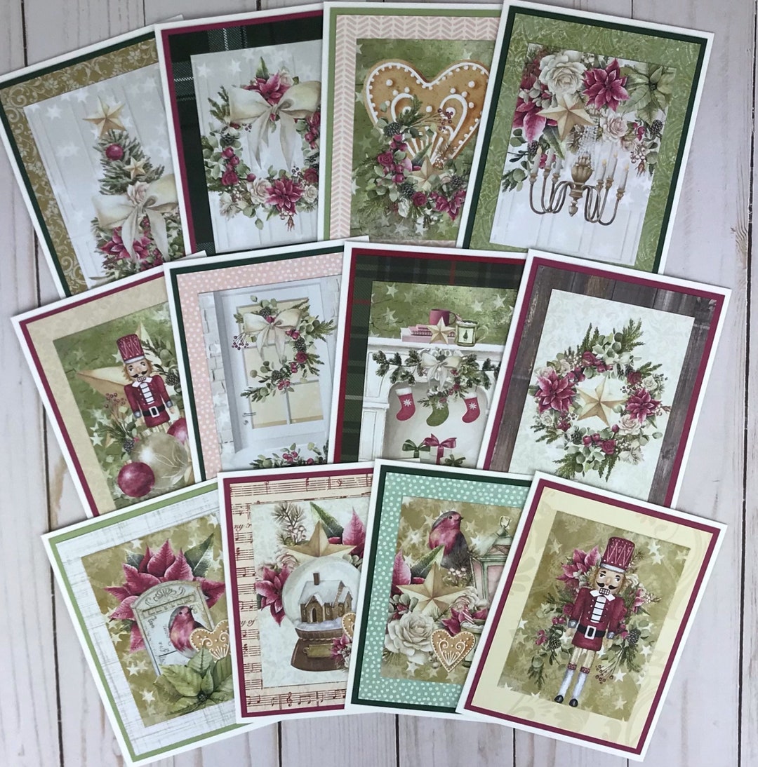 Christmas Card Set of 12, Holiday Card Pack, Nutcracker Cards, Blank