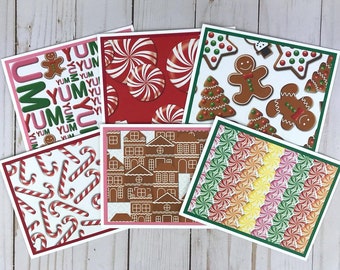 Christmas Candy Cards, Christmas Note Cards, Holiday Card Pack of 6, Christmas Cookies Card, Blank Christmas Cards, Christmas Thank You Note